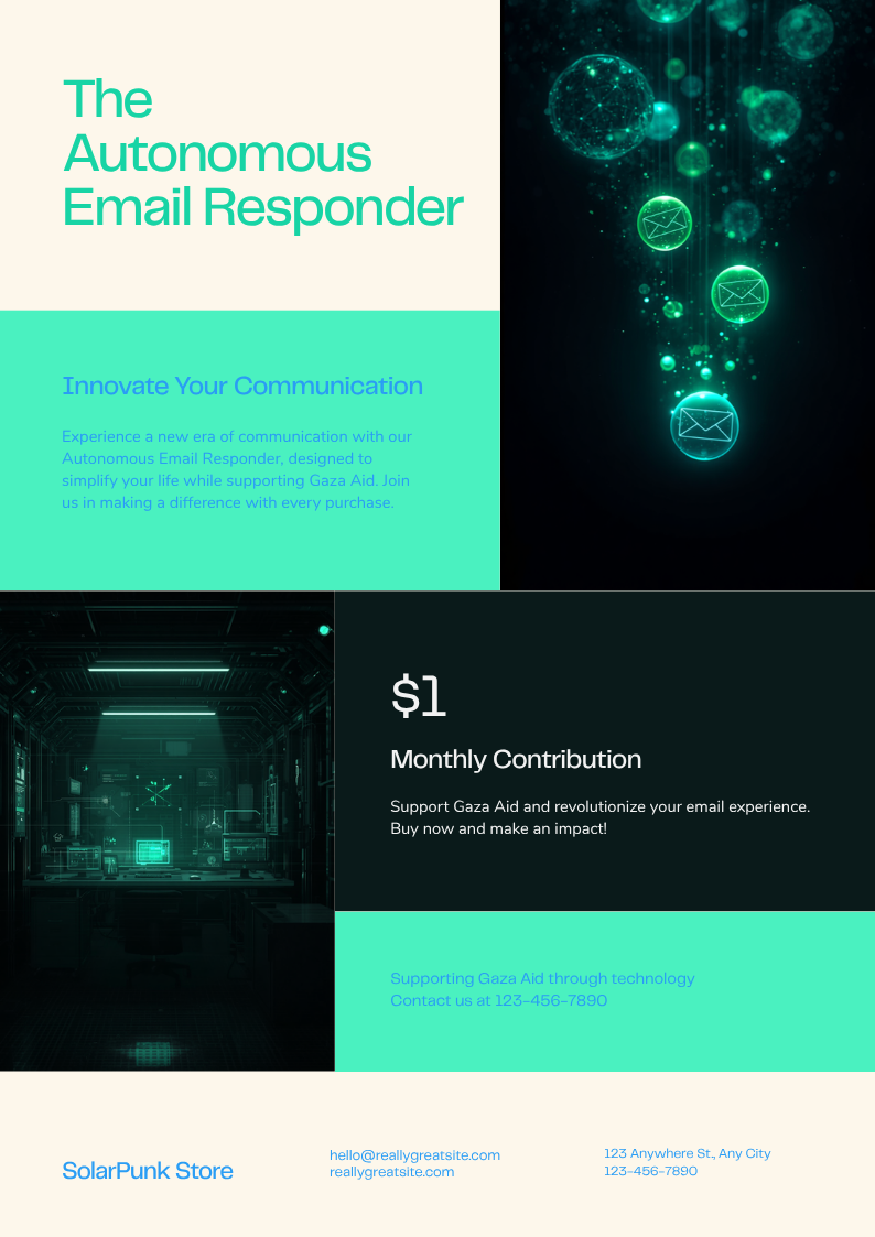 The Autonomous Email Responder — SolarPunk guide flyer
